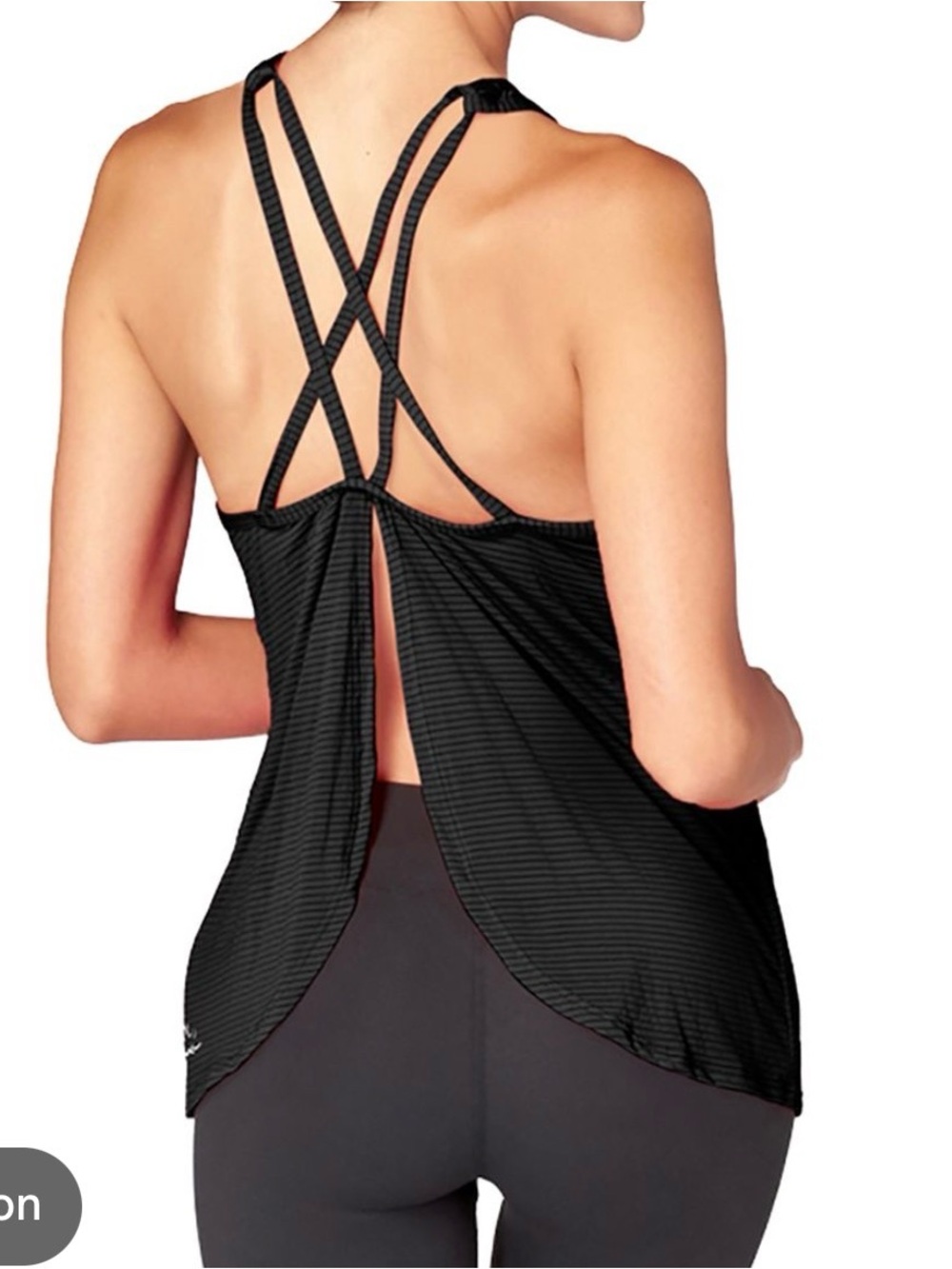 Beyond Yoga Black Strappy Open-Back Tank